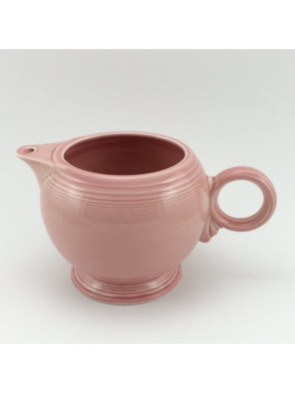 Vintage Rose Pink Fiesta Teapot Missing Lid Embossed Logo Lowercase f